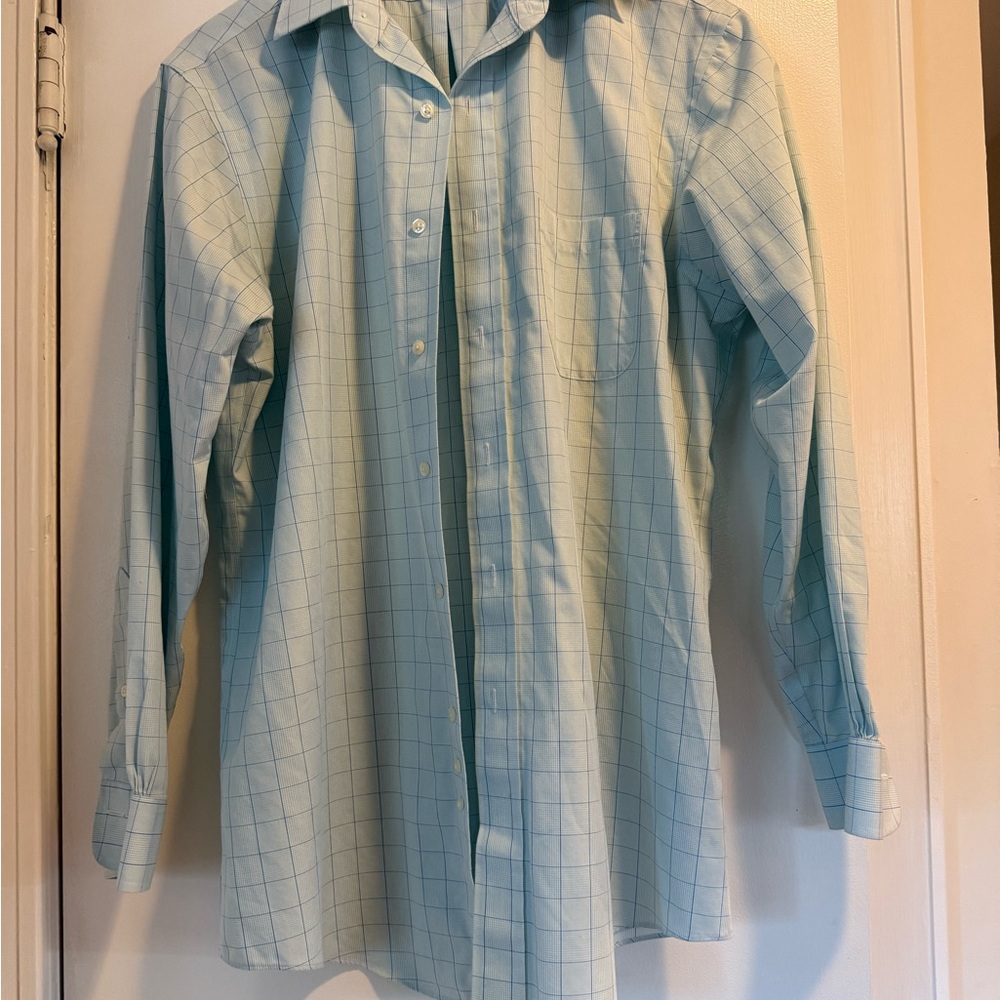 Brooks Brothers Light Blue Plaid Men's Shirt